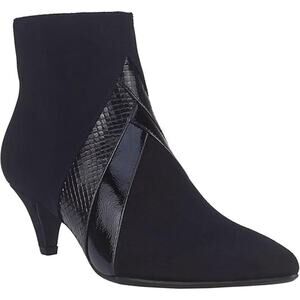 Impo Women's Ellete Pointed Mixed Media Cushioned Toe Booties, Black Size 6.5M